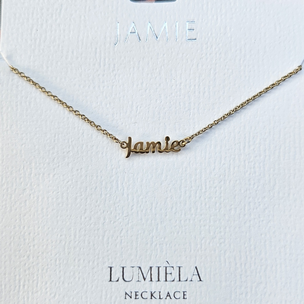 Jaime Script Name Chain Goldtone Necklace 20$